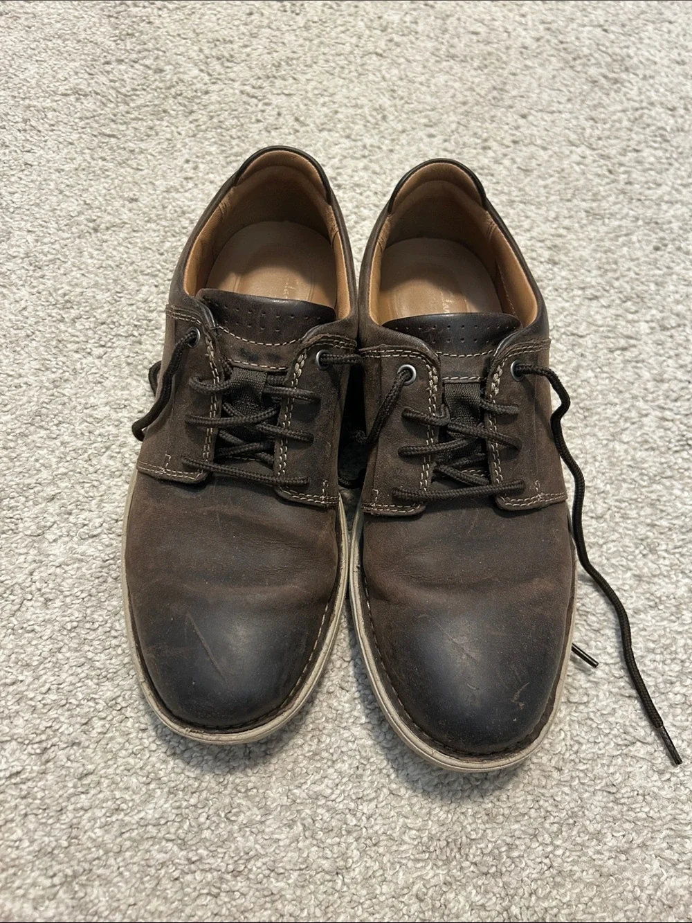 Clarks Dark Brown Leather Lace-Up Oxfords